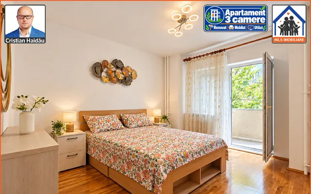 Apartament 3 camere 2 bai 3 balcoane Renovat Mobilat Utilat