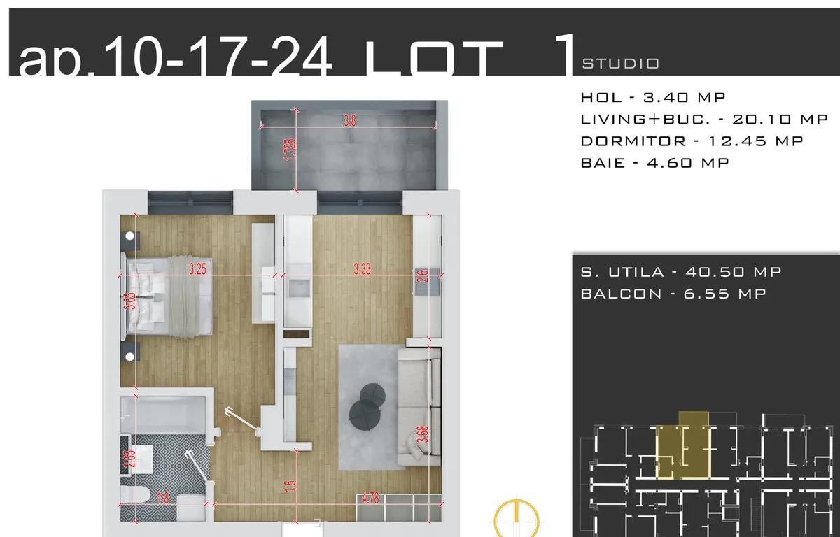 Pallady 2 camere bloc nou direct dezvoltator