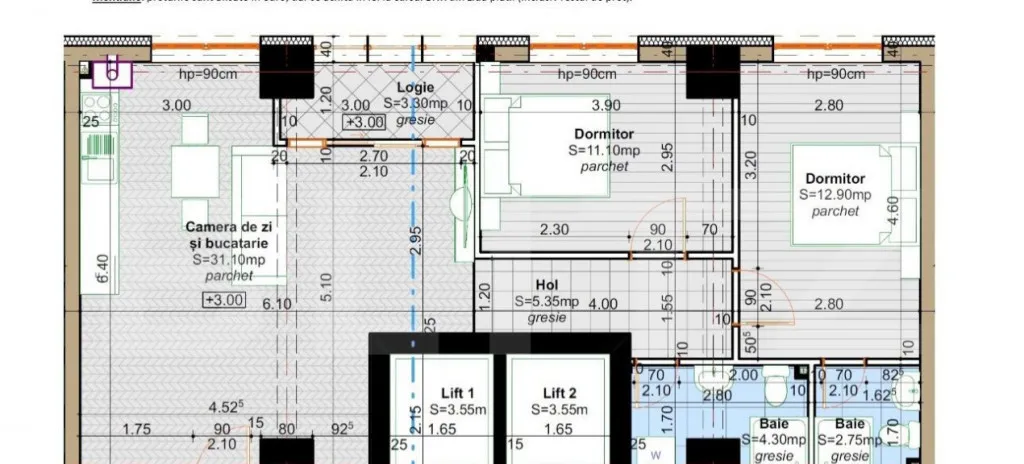 Bloc nou Apartament 3 camere 71 00 mp la un super pret