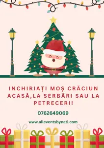 Moș Crăciun Actor pentru Evenimente | Moș Crăciun cu barba falsa si costum profesional