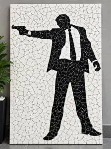 JAMES BOND 007 – TABLOU MOZAIC CERAMIC HANDMADE | 60×97 cm | UNICAT
