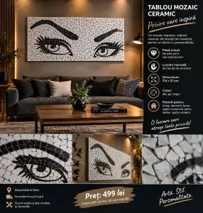 PRIVIREA care atrage toate privirile – tablou mosaic ceramic handmade