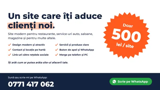 Creare site-uri web profesionale pentru afaceri – 500 lei