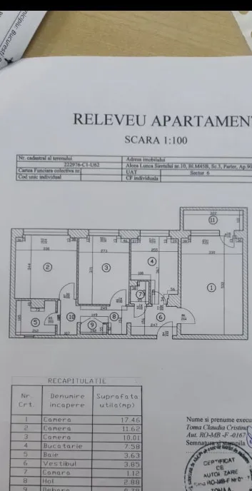 Vanzare apartament 3 camere Balcon pretul negociabil bd Timisoara