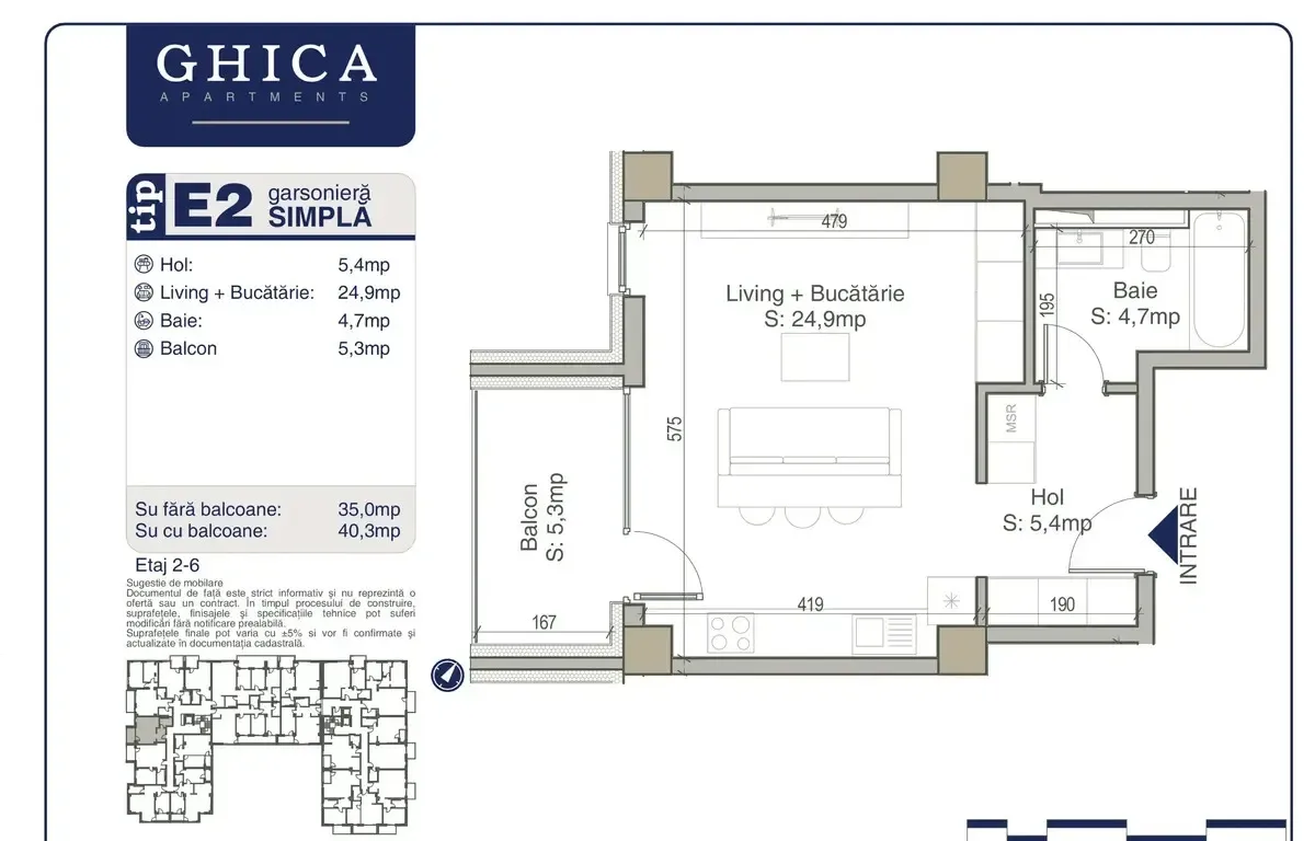 Ghica Apartments faza ll garsoniera in ansamblu nou
