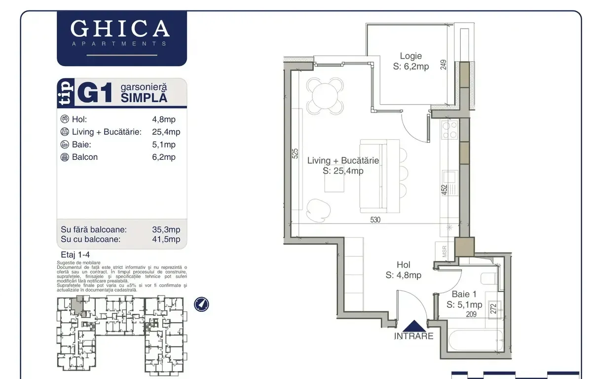 Ghica Apartments faza ll garsoniera in ansamblu nou