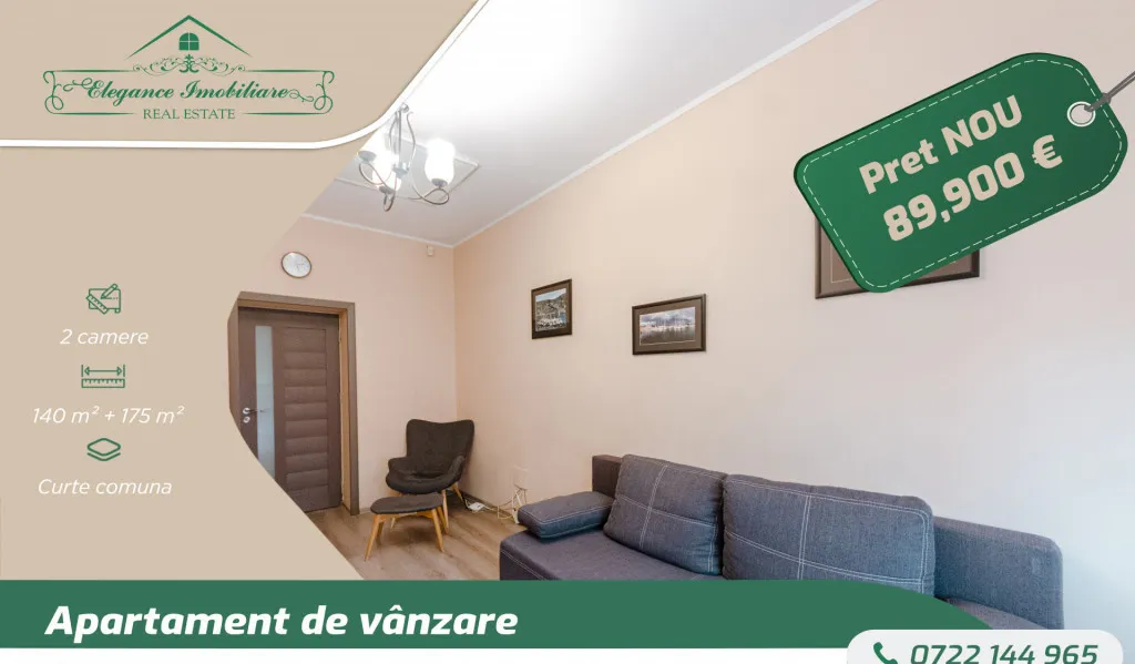 Apartament cu 2 camere la curte comuna zona Parneava Arad