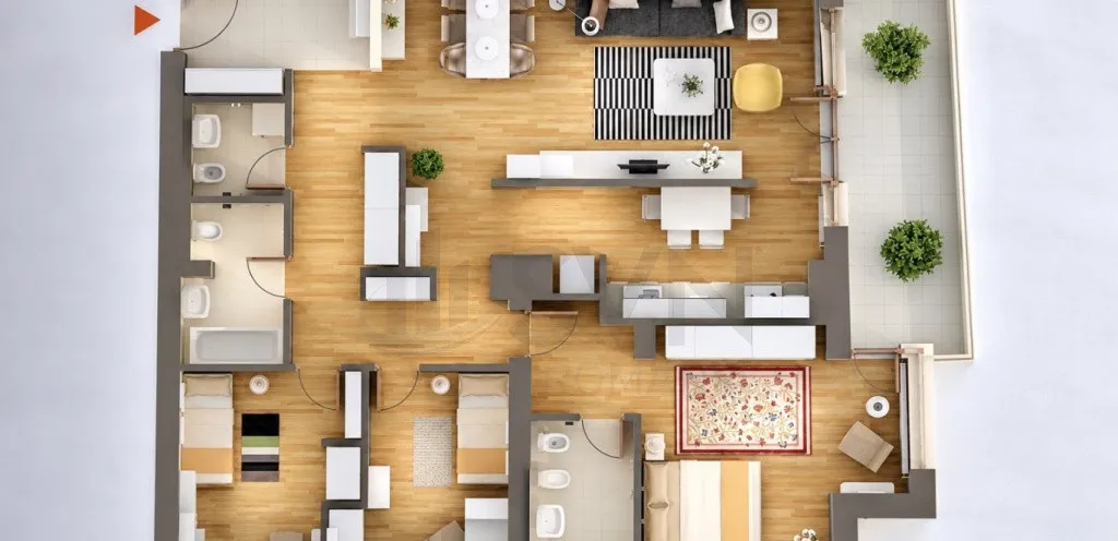 4 camere I 2 bai I 2 terase I complet mobilat si utilat