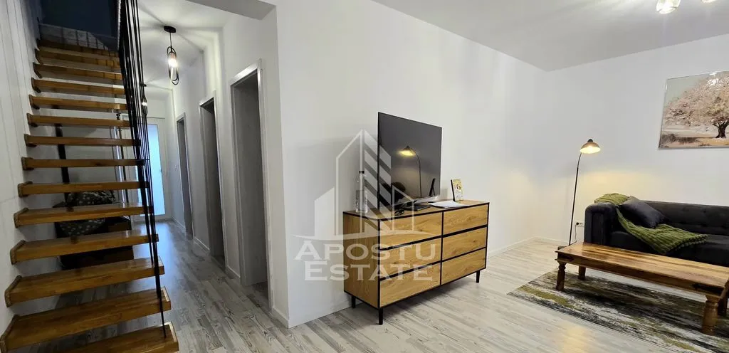 Duplex mobilat de vanzare 3 camere 2 bai teren 400mp Mosnita Veche