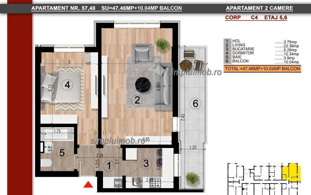 Finalizat Apartament 2 Camere Bloc Nou Metrou Berceni