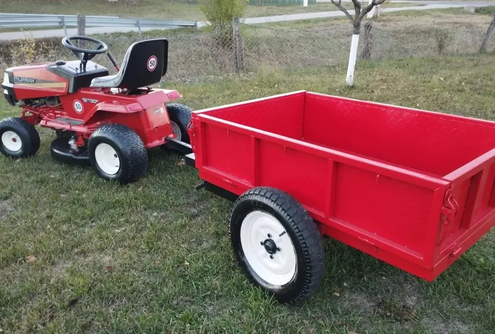 Tractoras gazon marca Muray 12 Cp cu remorca tabla 500 Kg stare impecabila 7 484 lei