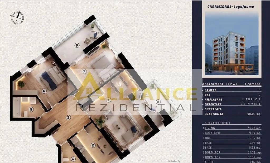 Caramidari residence 3 camere premium 100 mp parcul tineretului