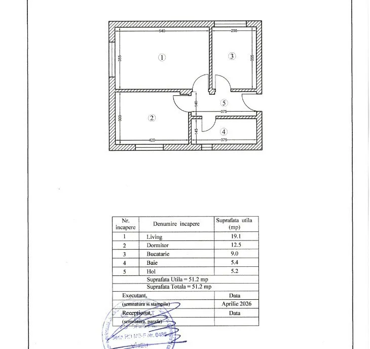 Mutare imediata 2 camere decomandat 51 mp incalzire prin pardoseala
