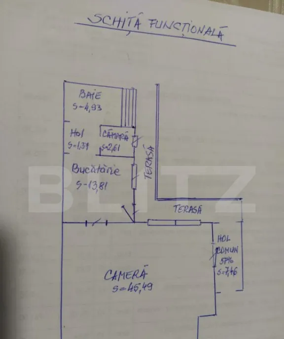 Apartament de vanzare cu o camera 73 mp etaj 1 zona cent
