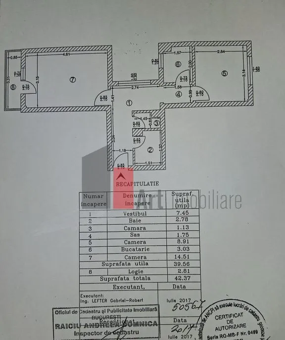 Vanzare apartament 2 camere decomandat Brancoveanu Lamotesti