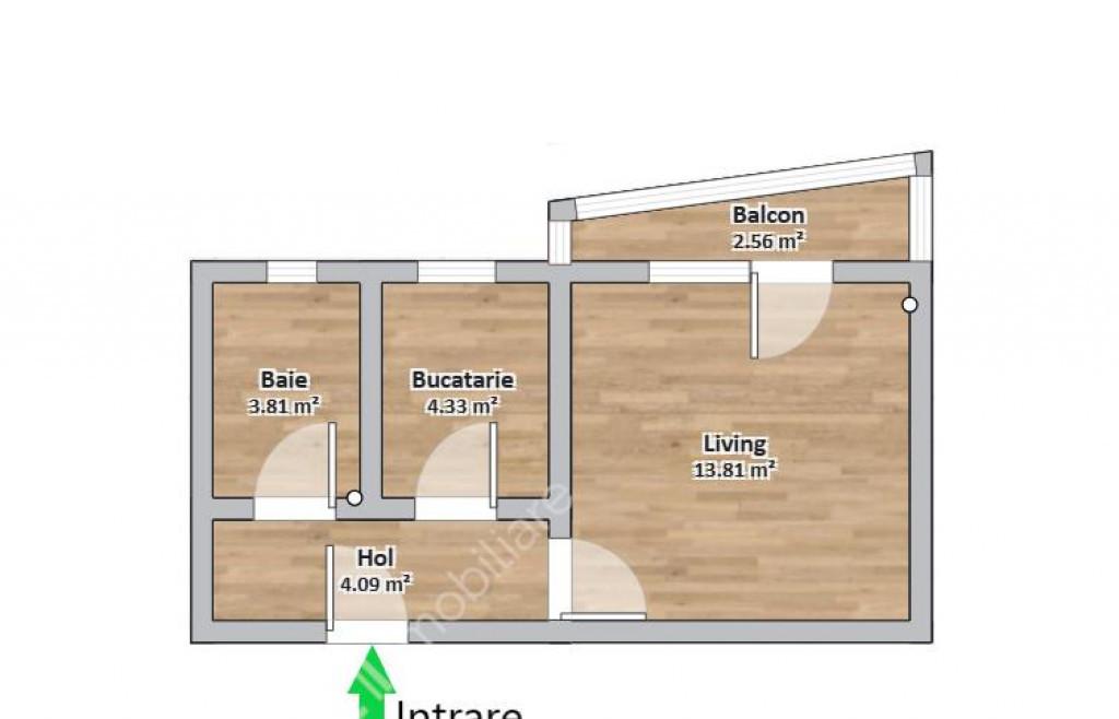 Garsoniera decomandata cu balcon si parcare zona Turnisor di