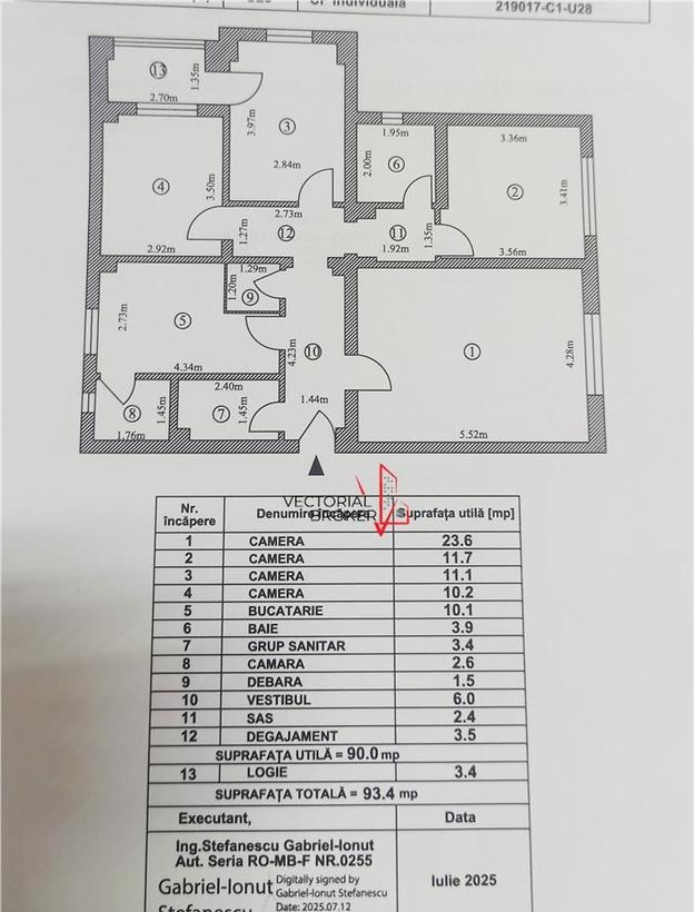 4 camere decomandate centrala proprie 94mp Pta Muncii Metrou