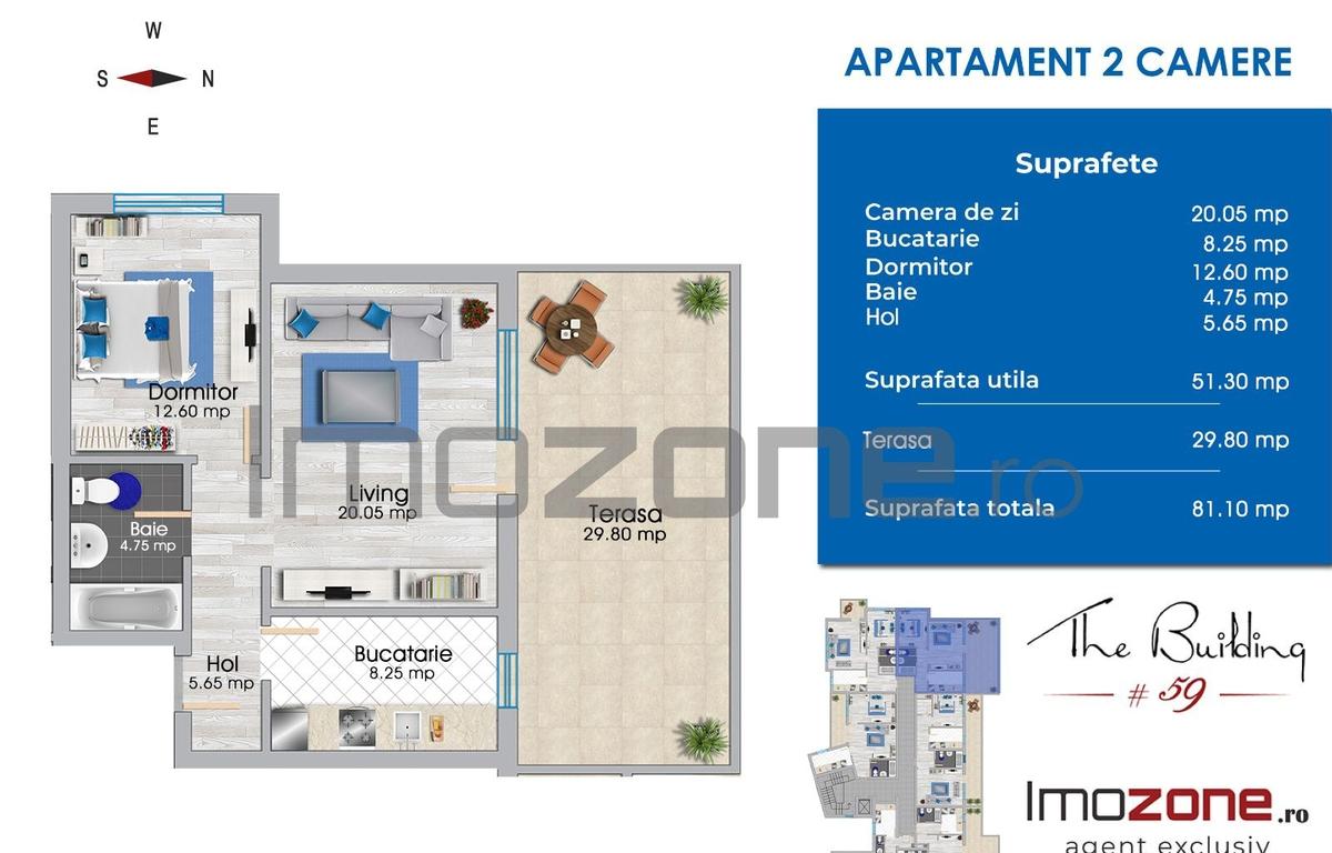 Militari Iuliu Maniu apartament cu 2 camere terasa 29mp mobilat si utilat