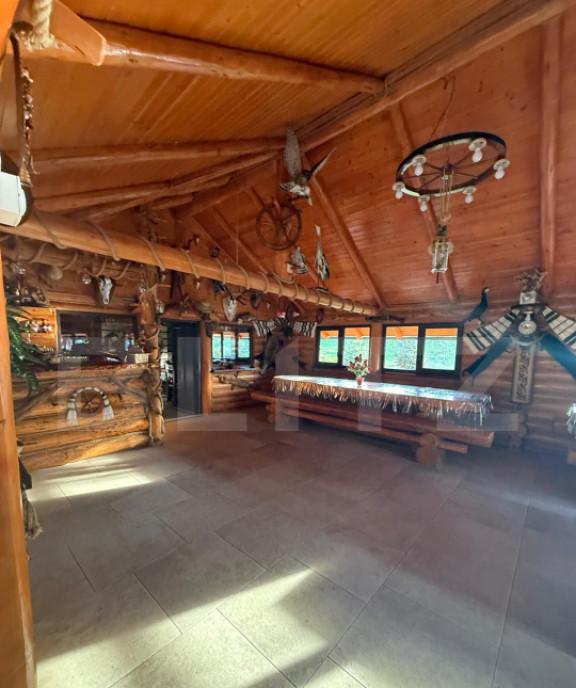 Cabana lemn rotund 2 camere 140 mp teren 2800 mp Pal