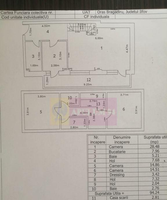 Duplex 3 camere cu scara interioara Bragadiru Smardan L