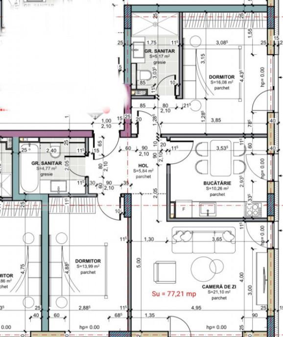 Apartament 2 camere 51 mp zona Florilor