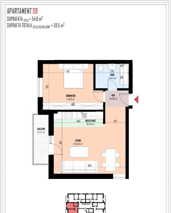 Apartament 2 camere 59 5 mp Sos Alexandriei