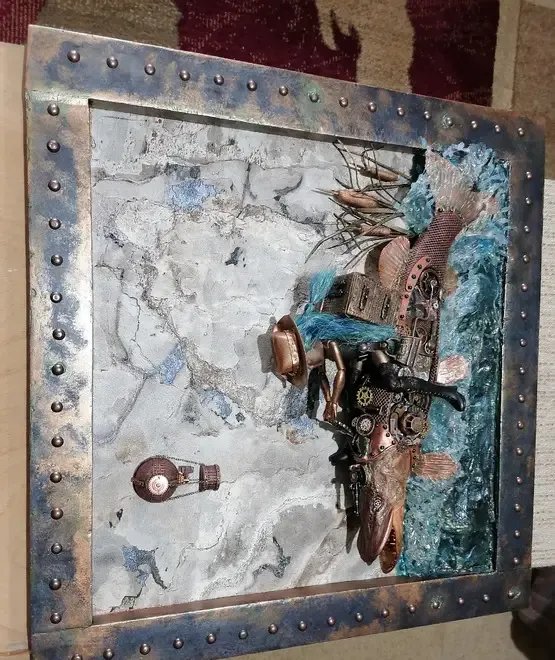 Stiuca taxidermie steampunk tablou 3d unicat