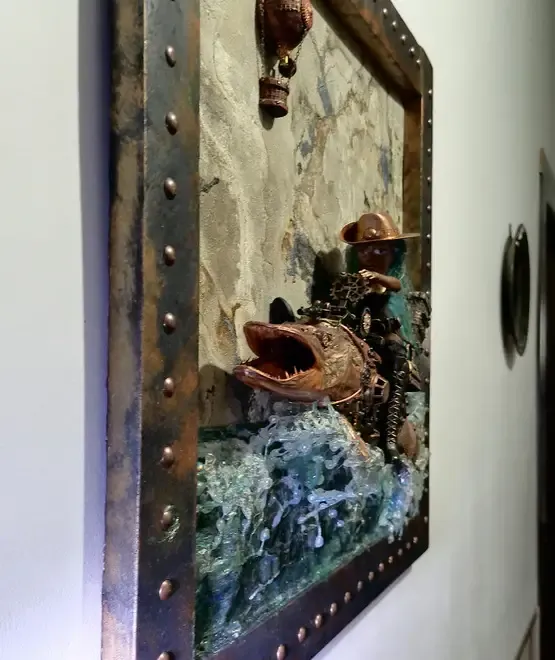 Stiuca taxidermie steampunk tablou 3d unicat