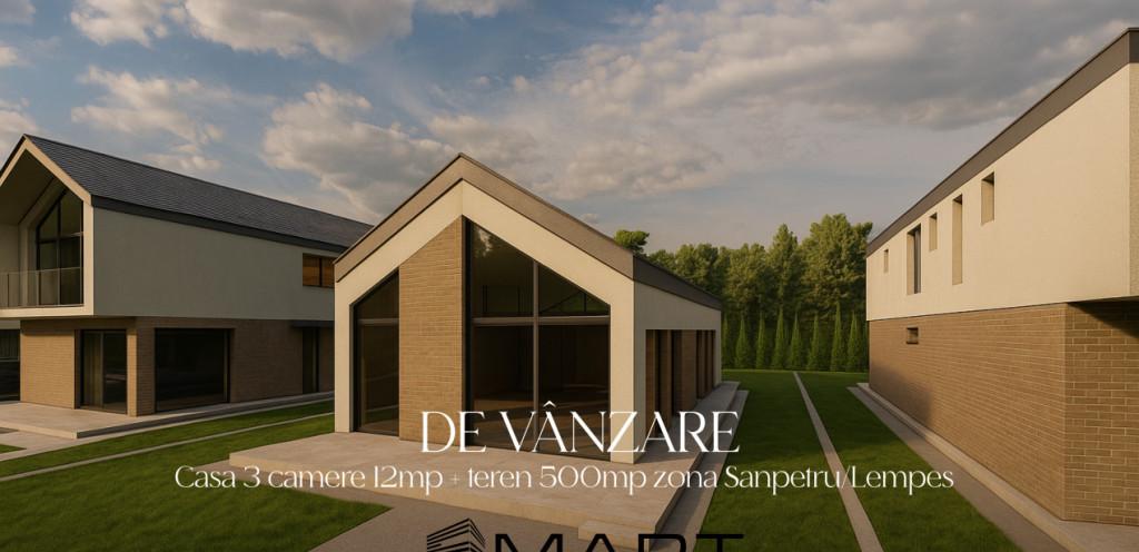 Casa 3 camere 12mp teren 500mp zona Sanpetru/Lempes