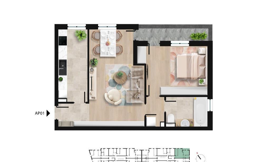 Apartament modern cu 2 camere direct dezvoltator Lacul Morii