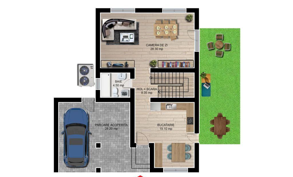 Casa 4 camere 3 bai garaj Cartier Izvor Tarlu