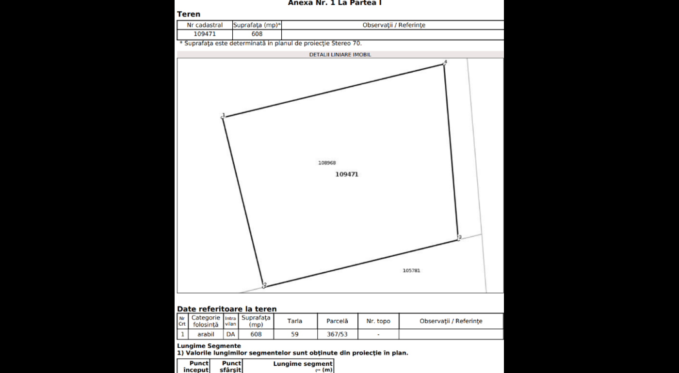Teren intravilan 608 mp Cartier Izvor-Tarlungeni