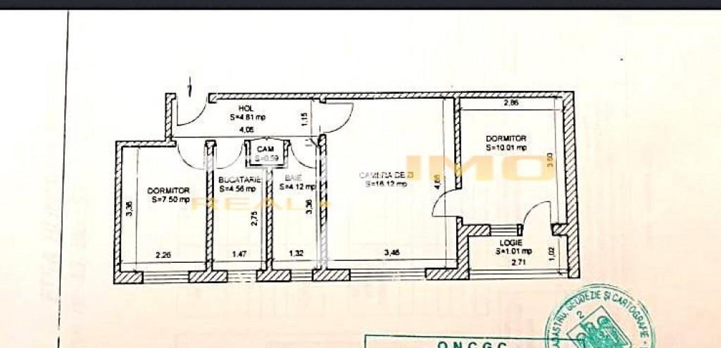 Apartament 3 camere semidecomandat et 2 Tomis Nord sc 36