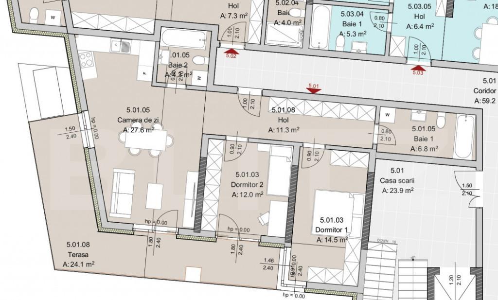 Apartament 3 camere 77 mp Terasa 24 mp Imobil Nou Semice