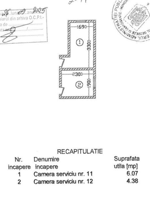3 camere de serviciu 14 82 mp calea Victoriei