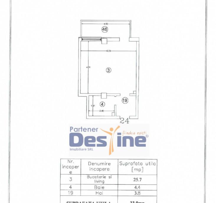 Apartament 1 Camera 41MP - Atrium Garden Valea Lupului