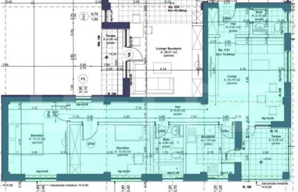 Oferta de pret decembrie Apartament 3 camere 74 84 mp bloc n