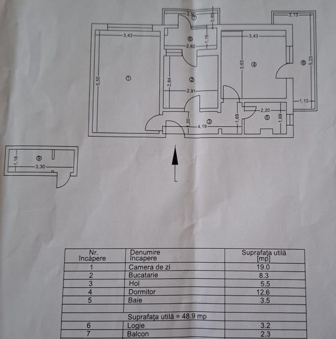 Vanzare apartament 2 camere cartier Vest parter