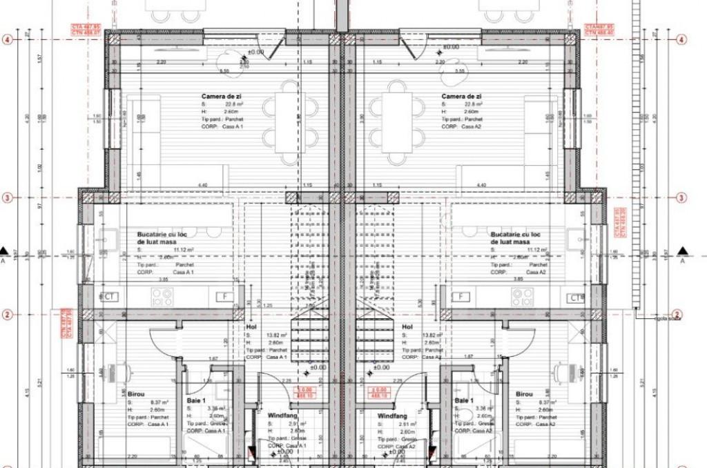 Duplex semifinisat 120 mp utili teren 550 mp Chinteni