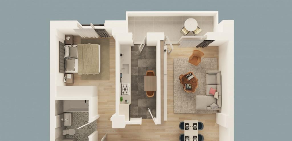 Apartament 2 camere in Mioveni Bloc Nou tva inclus