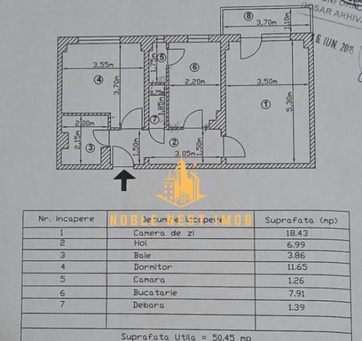 Apartament 3 camere 50 mp eremia grigorescu