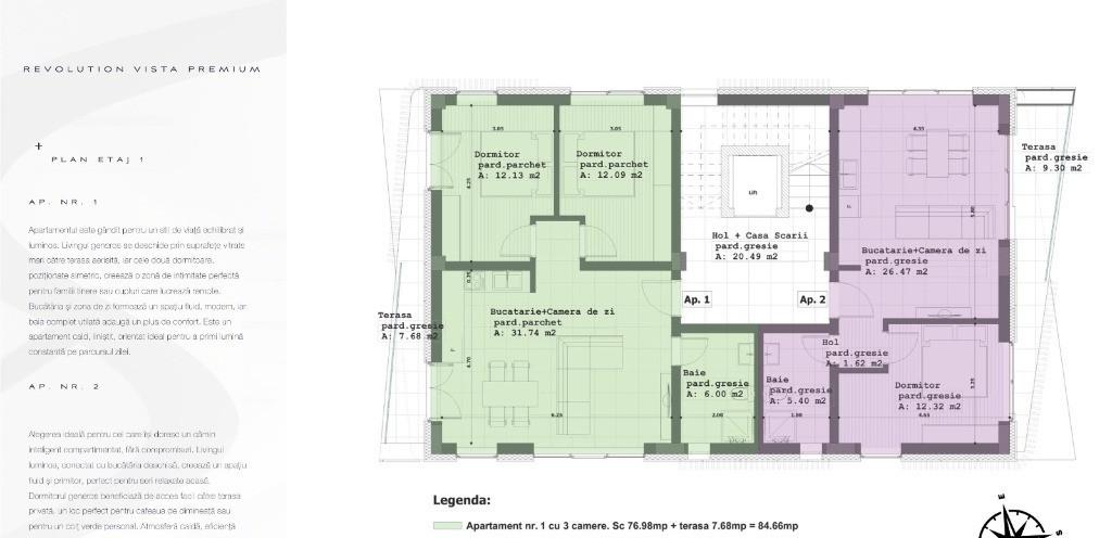 Apartamente cu 3 camere Bdul Republicii 44 Baia Mare