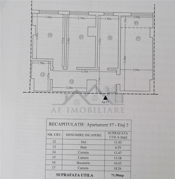 Apartament 1 camera Bd Poitiers etaj 1