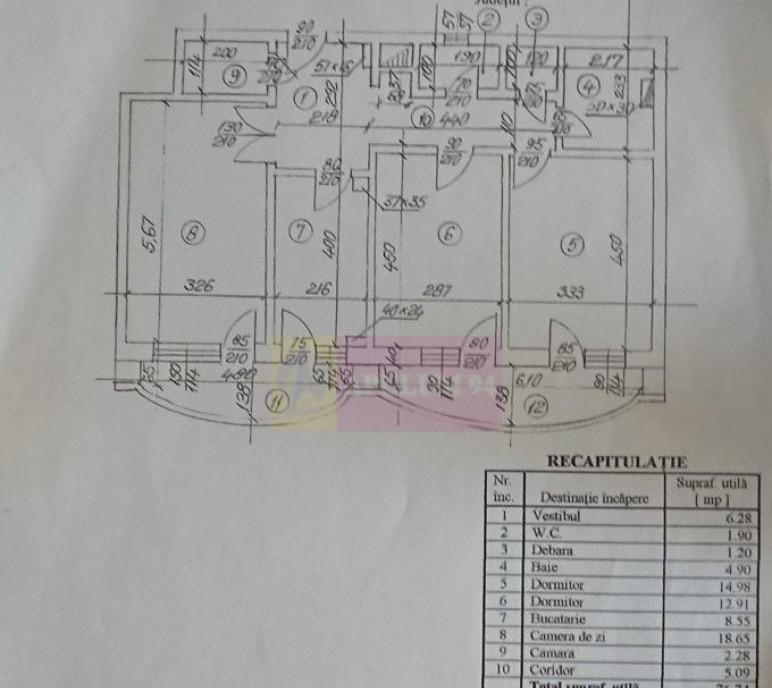 Vanzare apartament de 3 camere in zona Unirii Splaiul Unirii