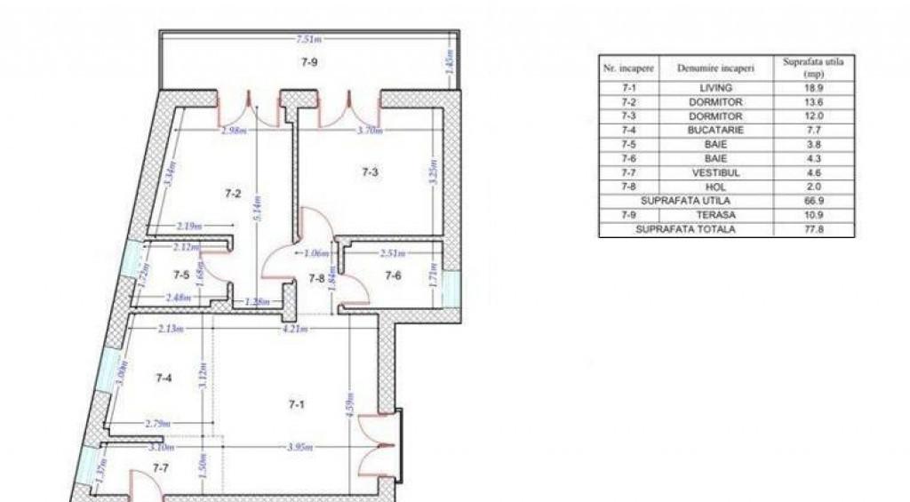 Apartament 3 Gazarului Centrala Proprie