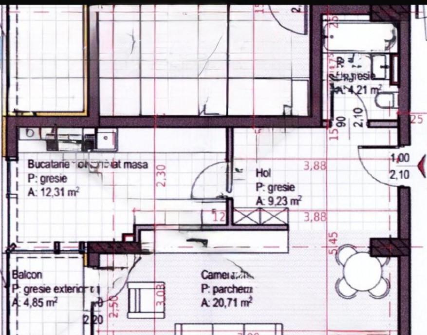Apartament cu 1 camera bucatarie inchisa Soporului - ap