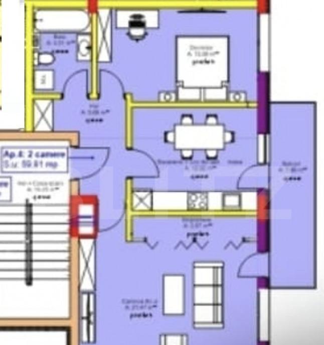 Apartament 2 camere decomandat 60 mp imobil nou zona Riv