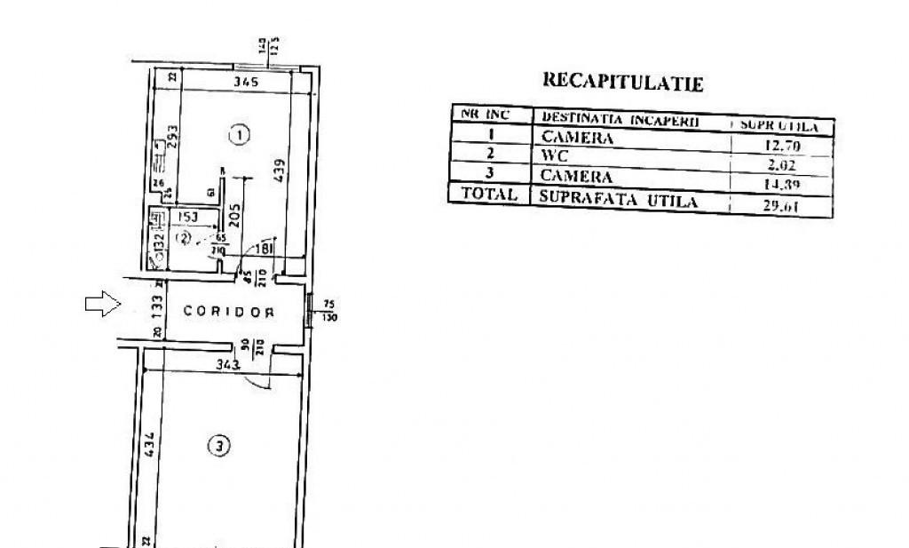 Garsoniera dubla 30mp centrala Auchan Titan Bd 1 Decem