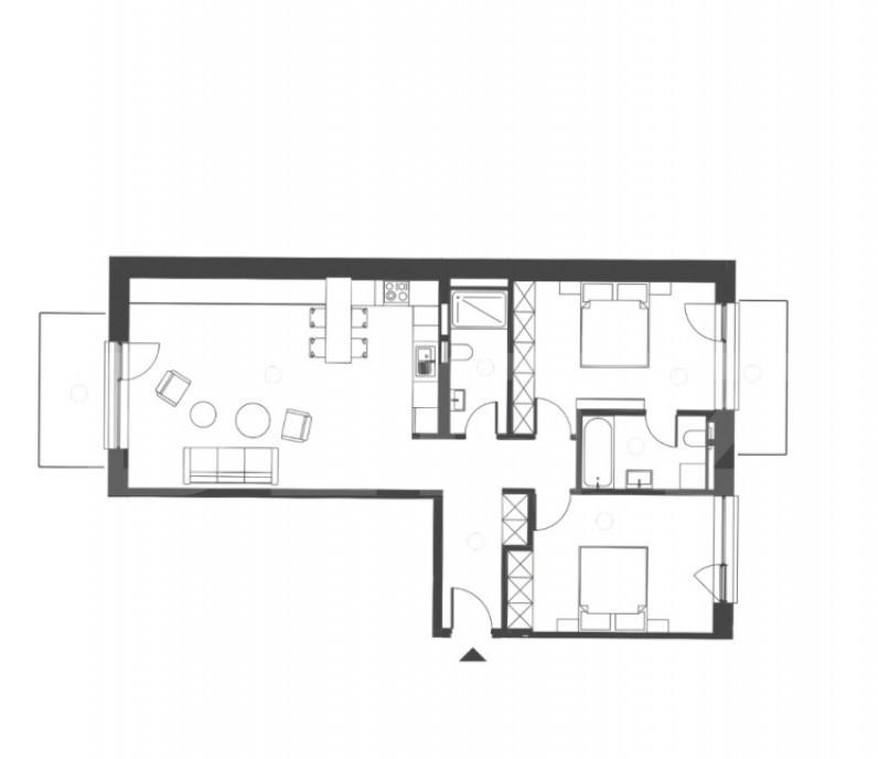 Somesului 15 3 camere Finisat Semicentral