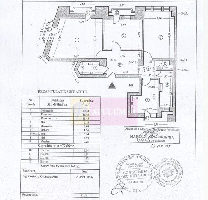 Vanzare apartament cu 3 camere Unirii Casa Poporului